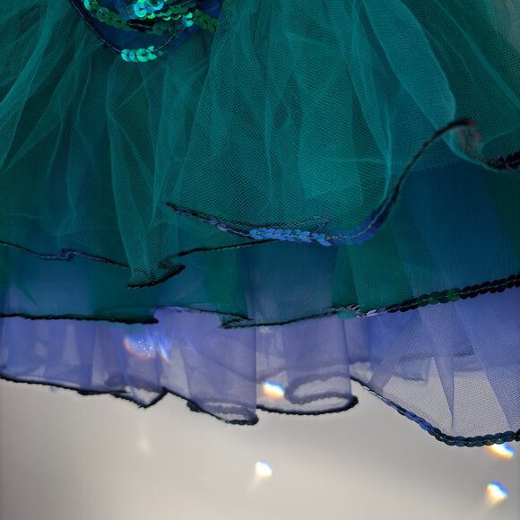 Revolution Just Dance Child Size Small 5 Leotard Sequin Tulle Dress Costume - Picture 4 of 6